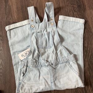 The Children's Place Light Wash Denim Overalls Romper - Light Blue